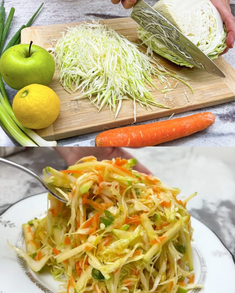 Fresh Cabbage, Carrot, and Apple Salad