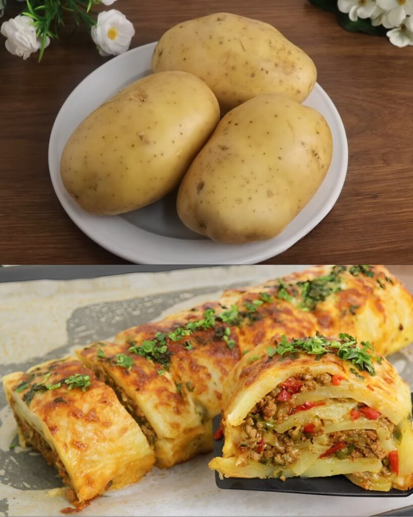 Stuffed Potatoes with Meat and Cheese Recipe