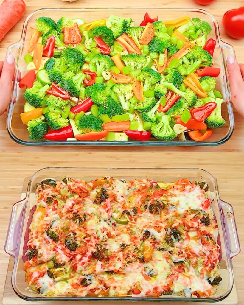 Roasted Vegetable and Egg Bake finished dish