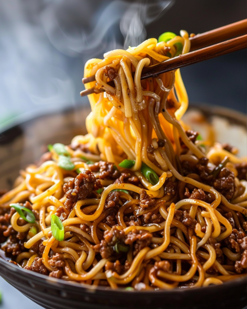 Mongolian Beef Noodle Stir-Fry