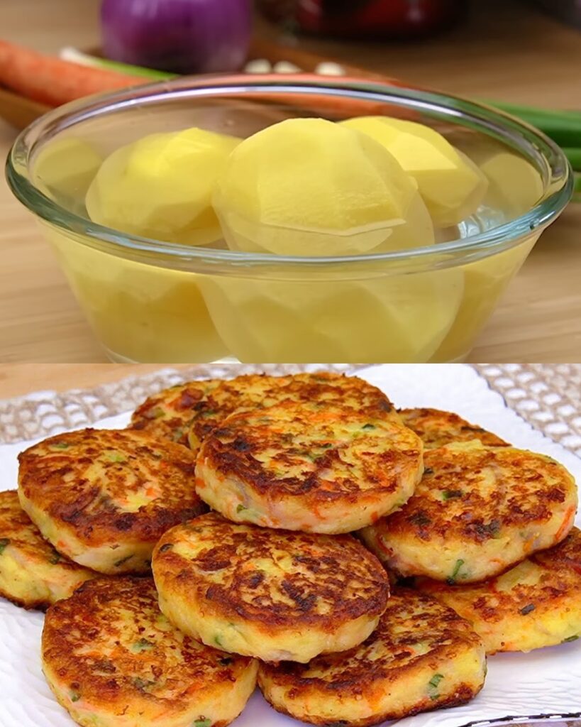 Crispy Potato and Onion Patties finished dish