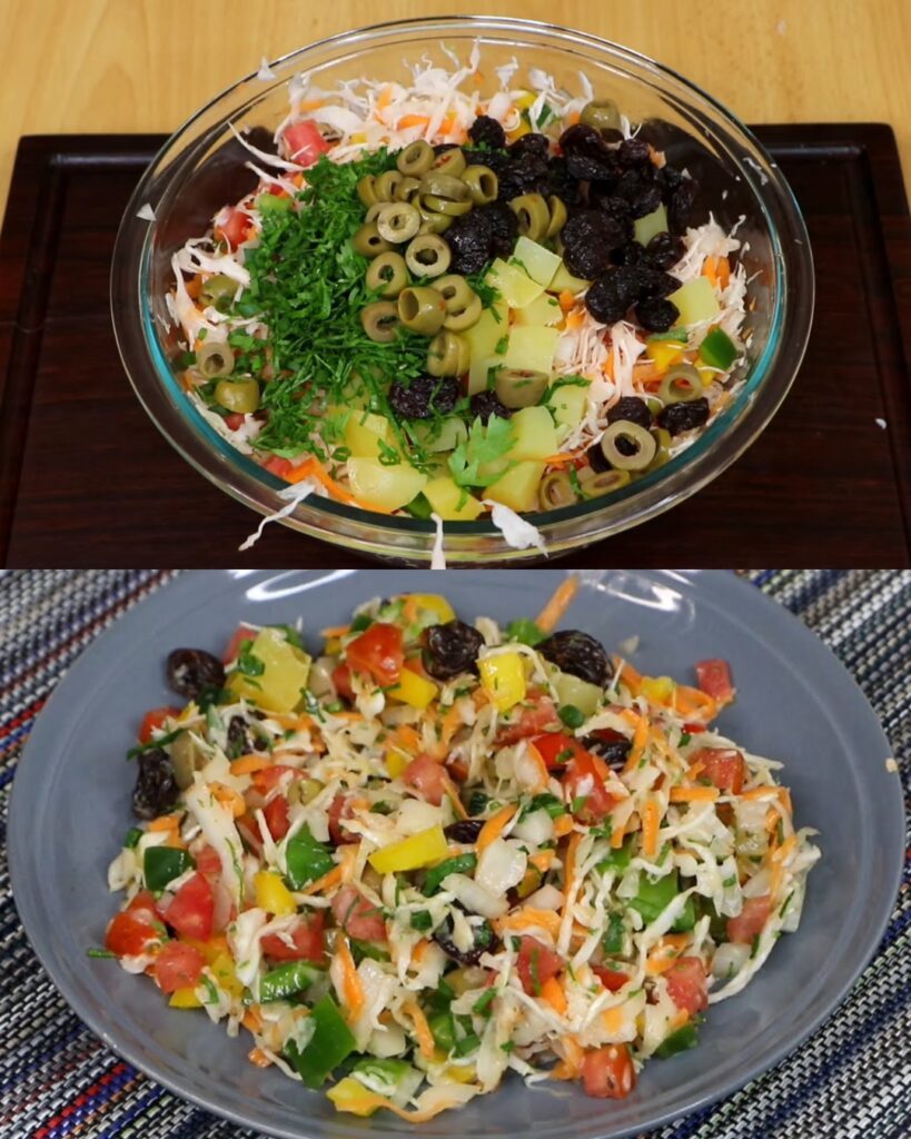 Easy and Economical Cabbage Salad- Fast and Easy! finished dish