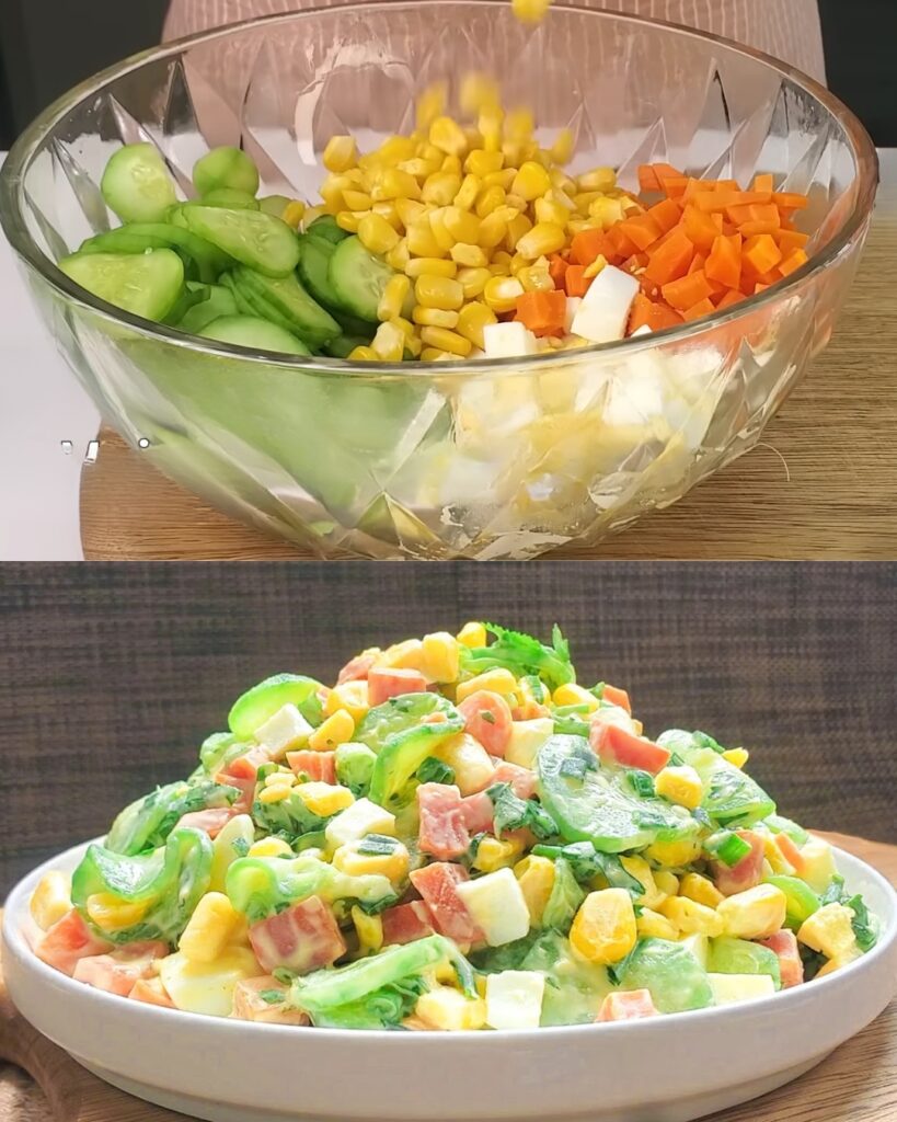 Refreshing Cucumber and Corn Salad finished dish