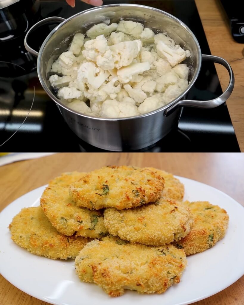Cheesy Cauliflower and Potato Cutlets finished dish