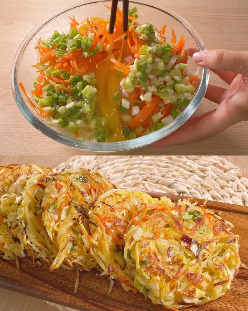 Crispy Vegetable Pancakes finished dish