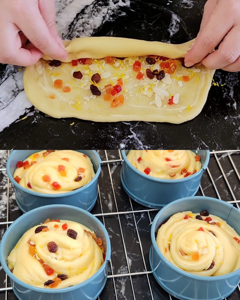 Sweet Bread Rolls with Nuts and Dried Fruits finished dish