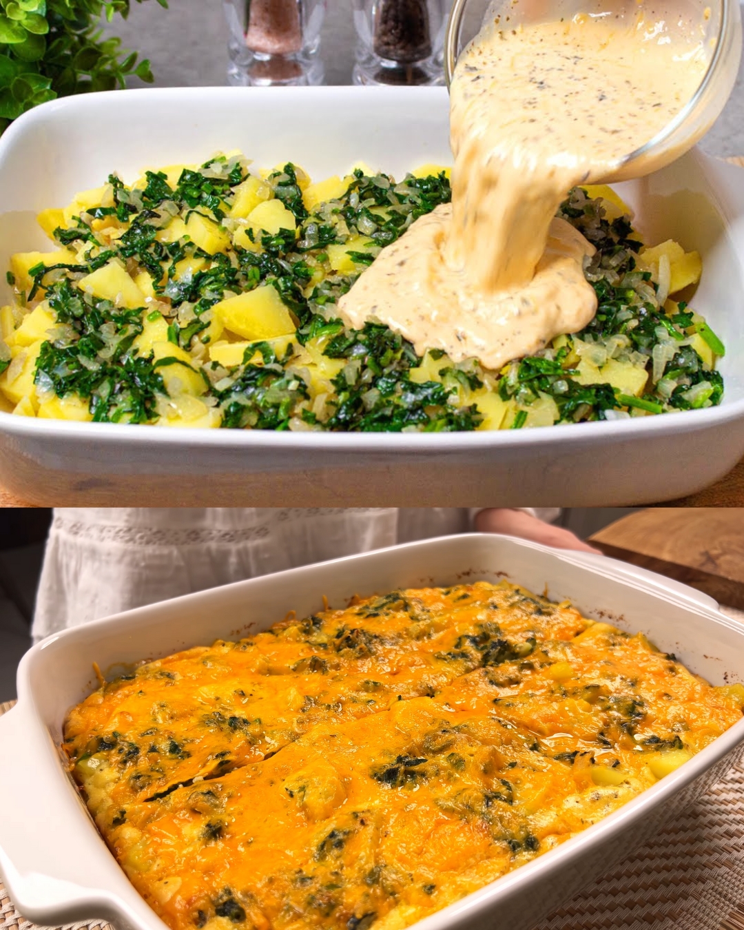 Potato Casserole with Spinach