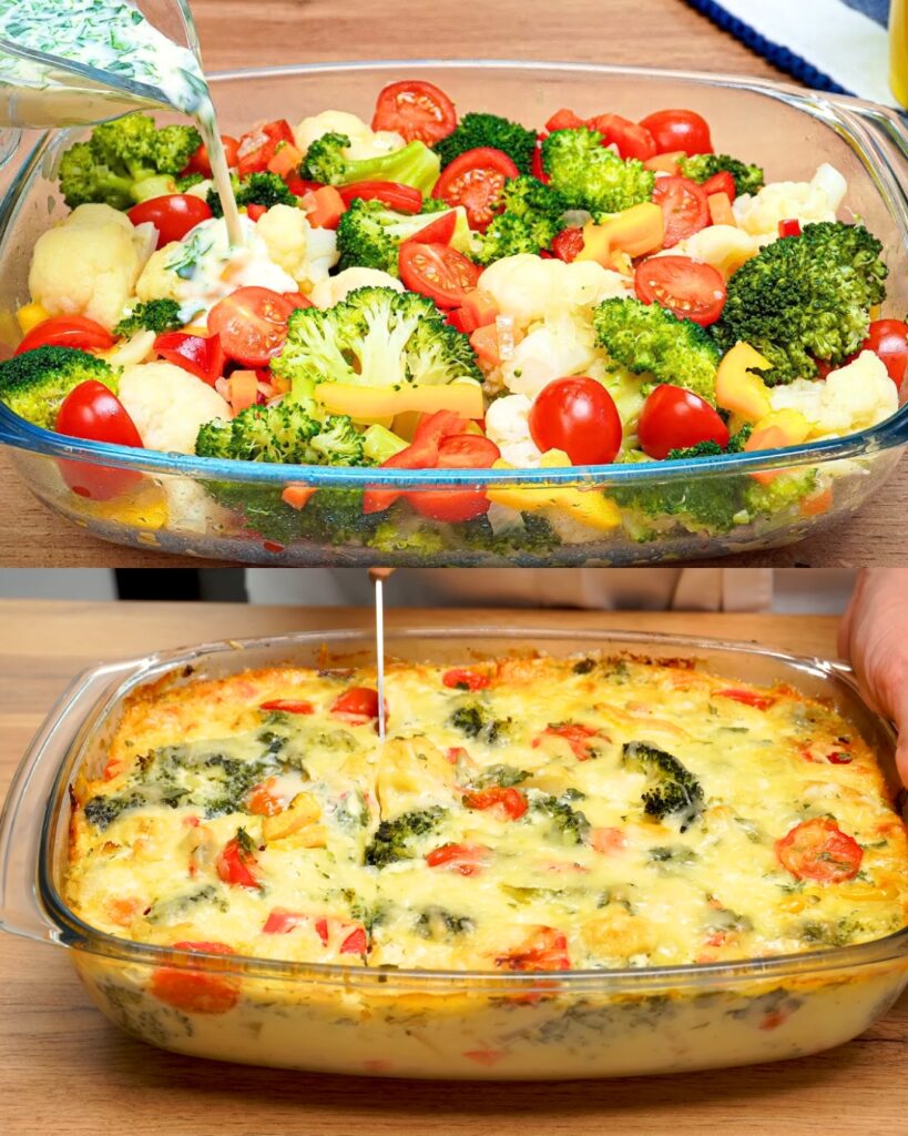 Weekend Veggie Casserole with Creamy Dill Sauce