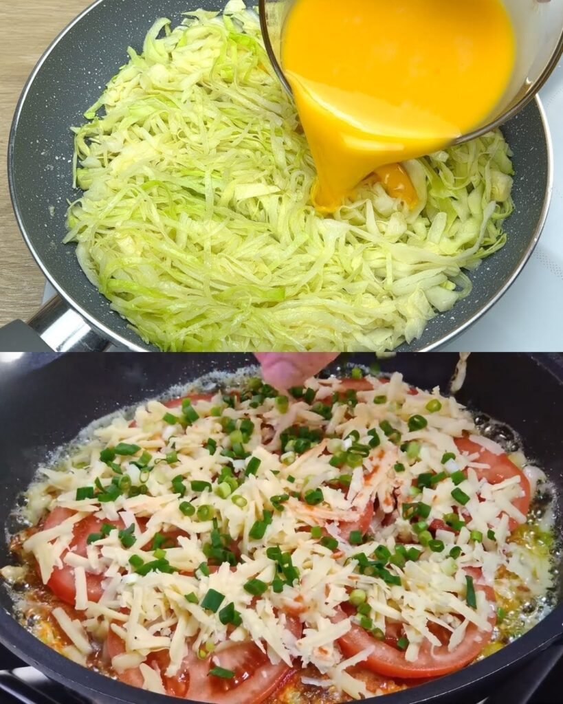 Cabbage Pancakes with Tomato Topping: A Delicious and Nutritious Delight finished dish