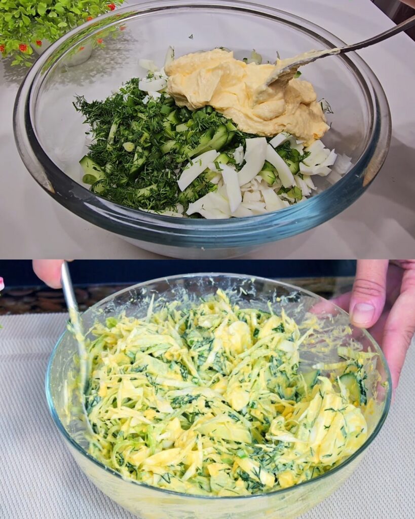 Fresh and Crunchy Cabbage Cucumber Delight finished dish