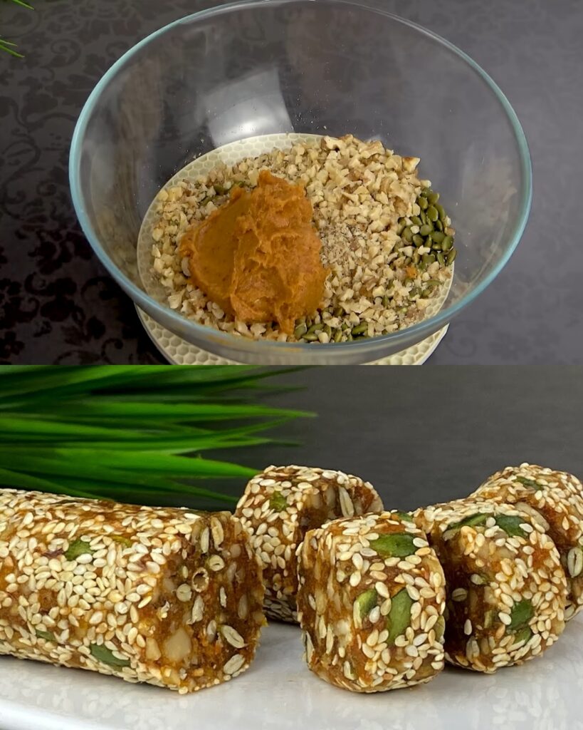 No Sugar Nutty Fruit Energy Rolls finished dish