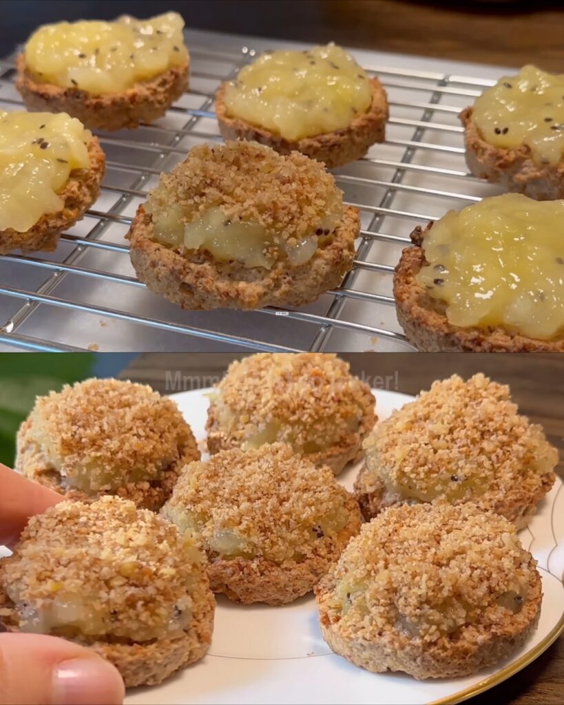 Baked Oatmeal with Apple, Walnuts, and Kiwi finished dish