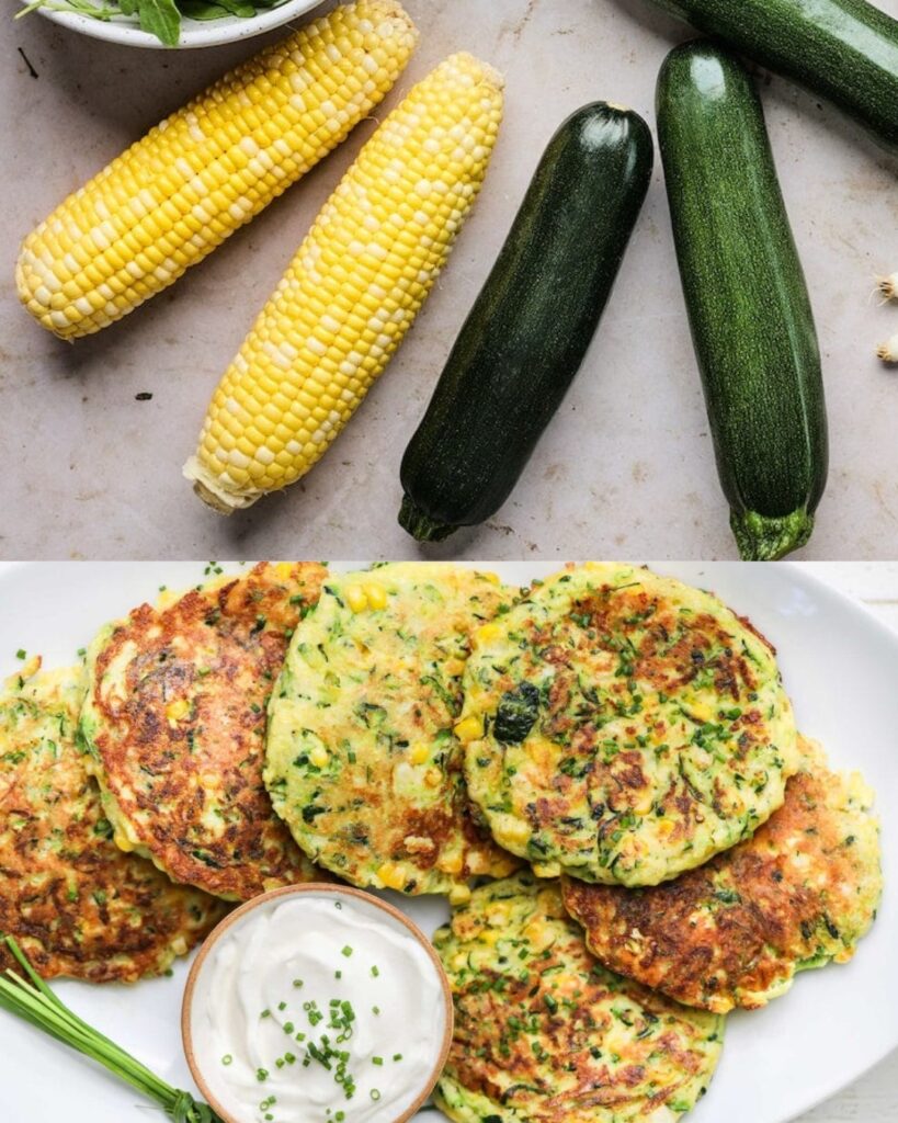 Irresistibly Crispy Zucchini and Corn Fritters – Your New Favorite Healthy Side Dish! finished dish