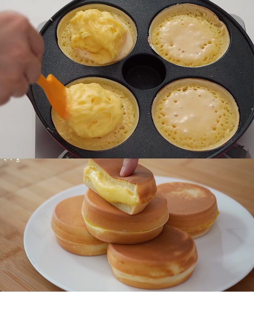 No Oven, No Machine! How to Make Custard Cream Pancake