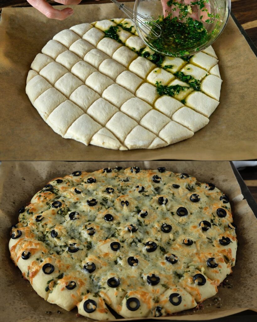 Cheesy Garlic and Herb Focaccia finished dish