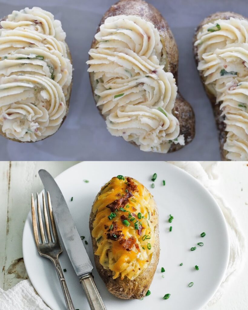 Delicious Twice Baked Potatoes with Cheddar and Bacon