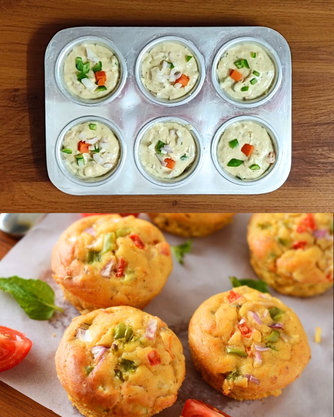 Savoury Eggless Vegetable Muffins Recipe - A Healthy Breakfast and Snack Option