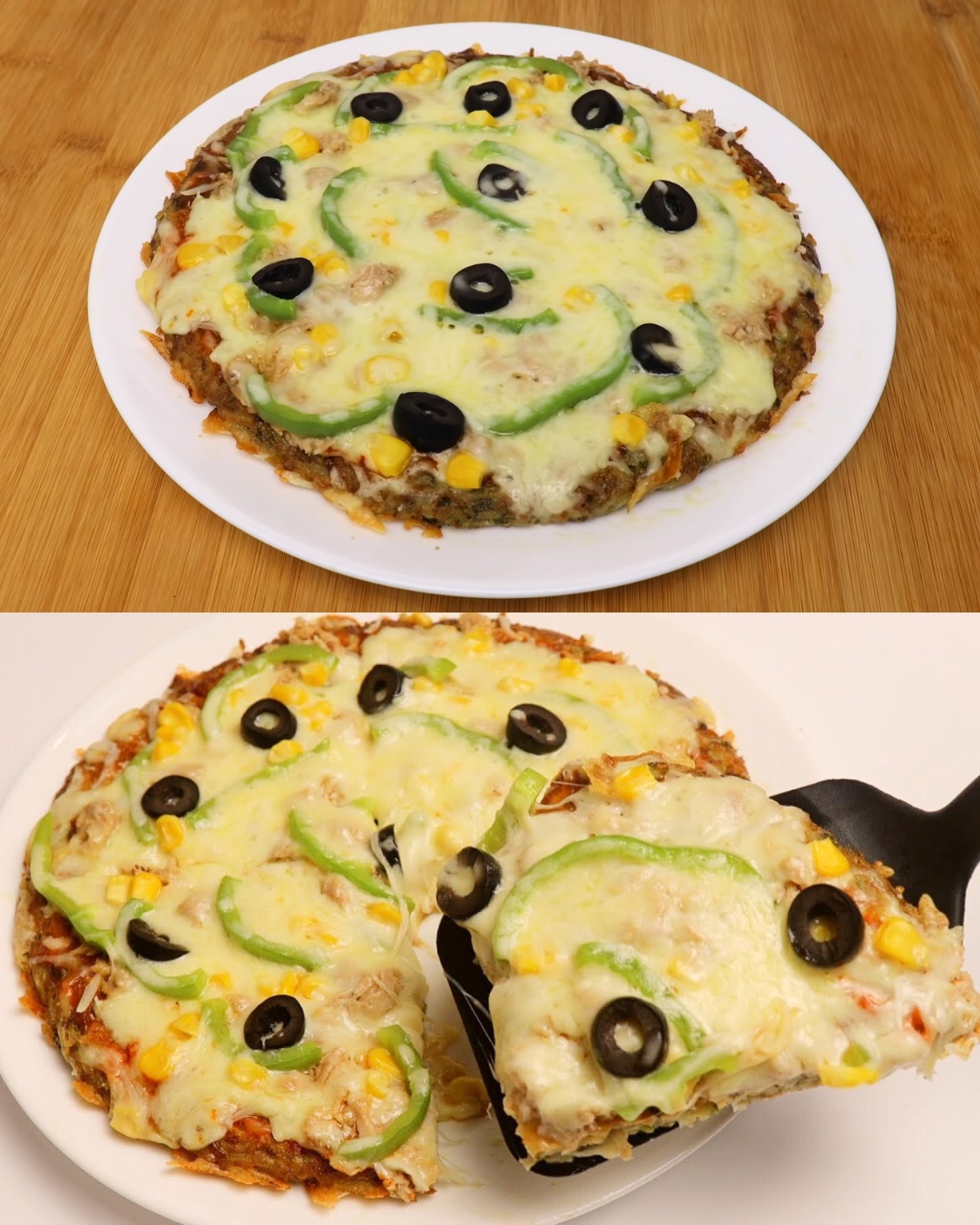 Delicious Potato Pan Pizza - No Flour, No Oven!