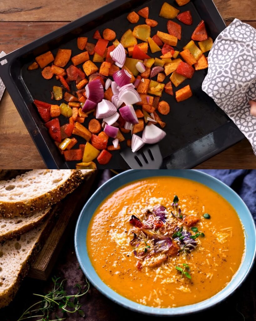 Super Tasty Roasted Vegetable Soup Recipe