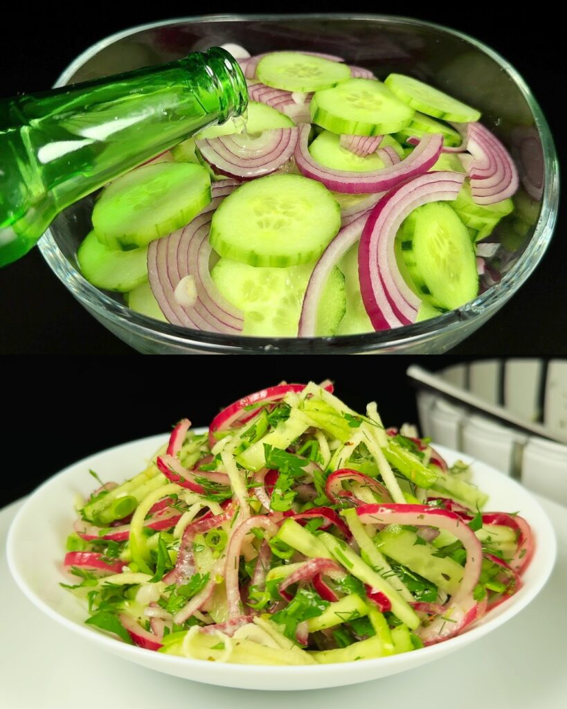 Refreshing Cucumber Salad finished dish