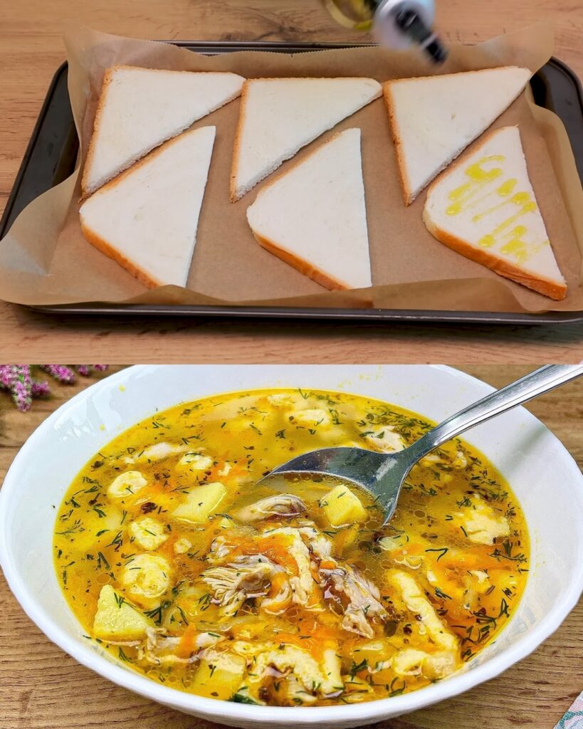 Hearty Chicken Vegetable Soup with Homemade Croutons