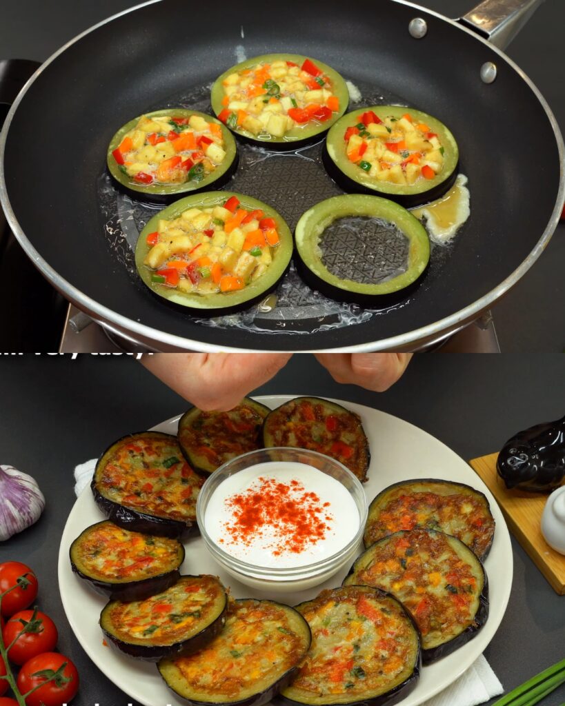 Eggplant and Vegetable Fritters finished dish