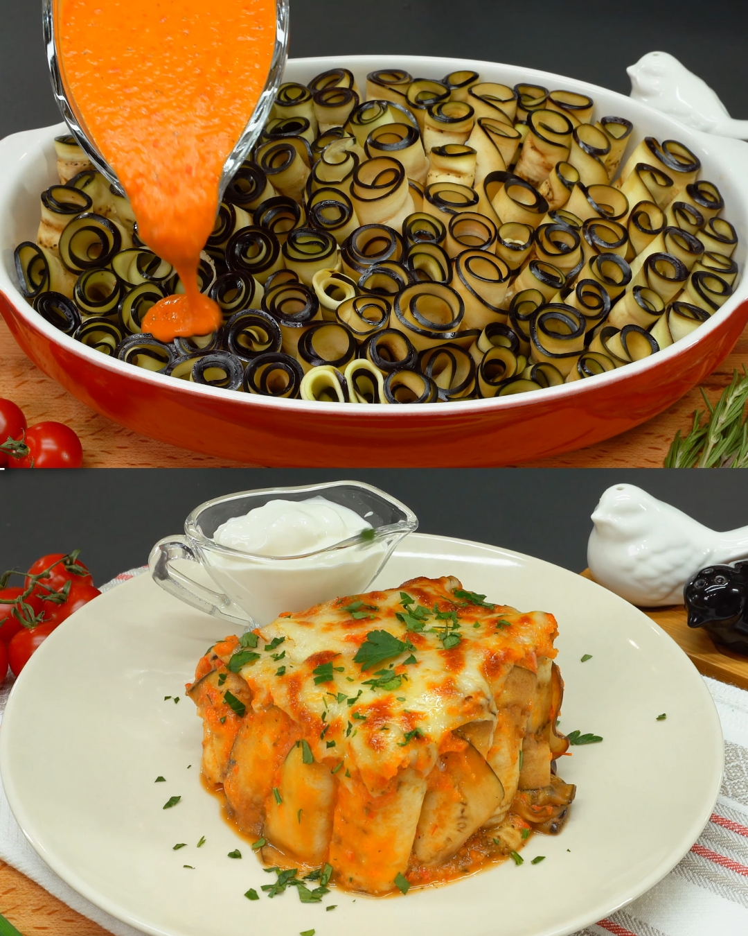 Eggplant Roll-Ups with Tomato and Cheese
