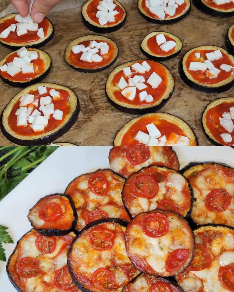 Baked Eggplant with Mozzarella and Cherry Tomatoes finished dish