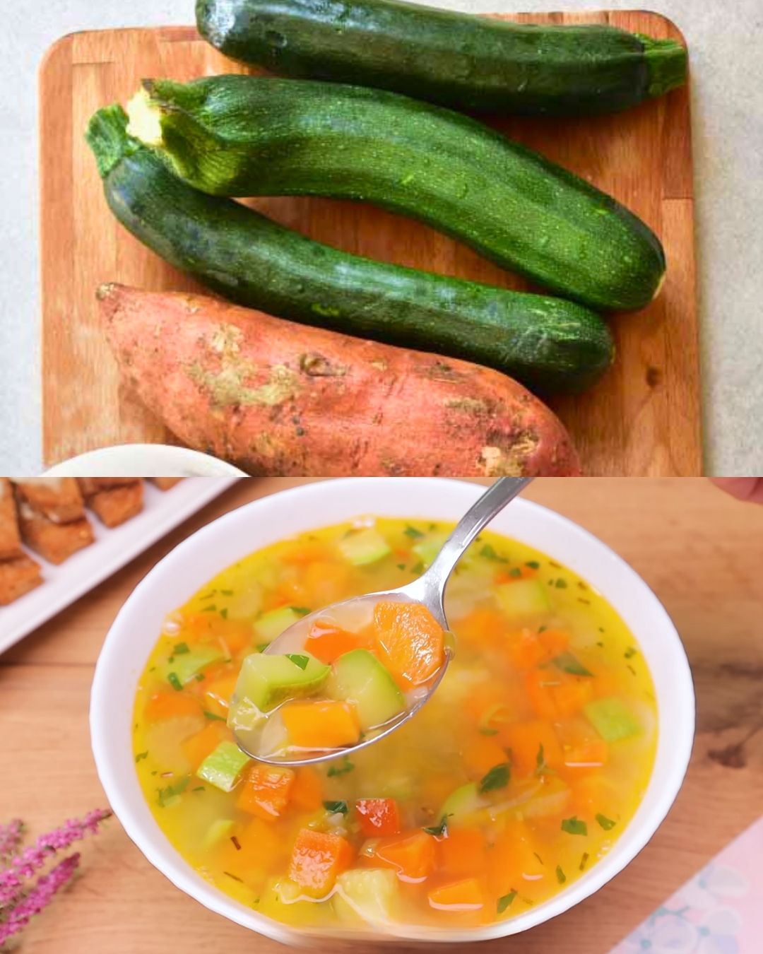 Fat-Burning Vegetable Soup with Garlic Bread