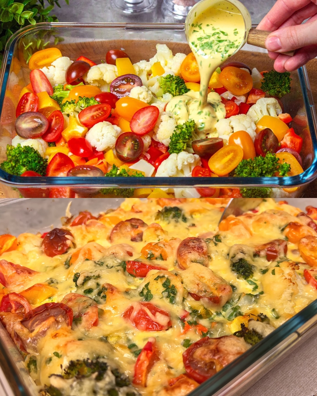 Weekend Veggie Casserole with Cauliflower and Broccoli