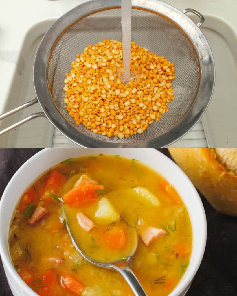 Hearty Split Pea Soup with Ham and Vegetables