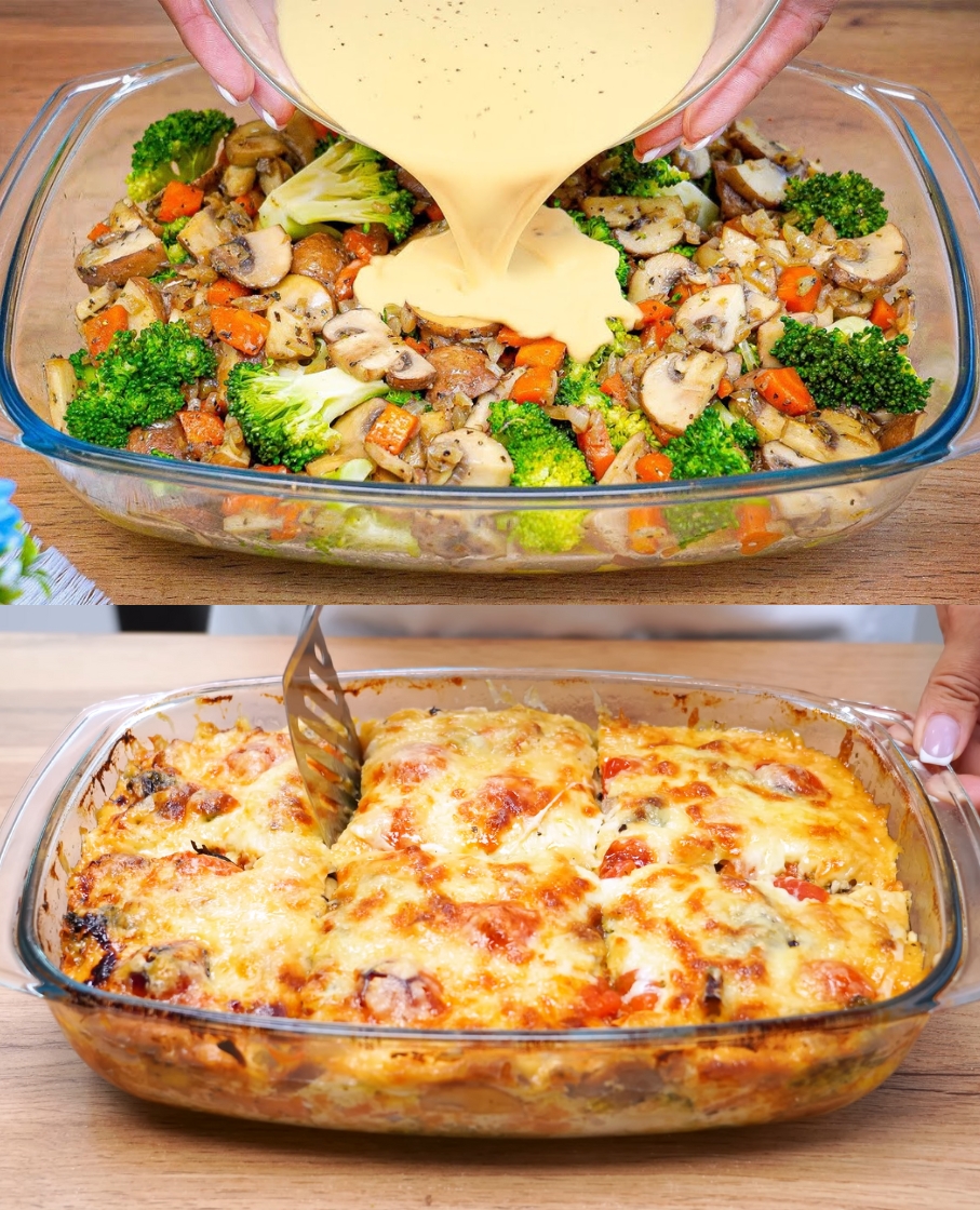 Broccoli and Potato Bake with Fresh Sauce
