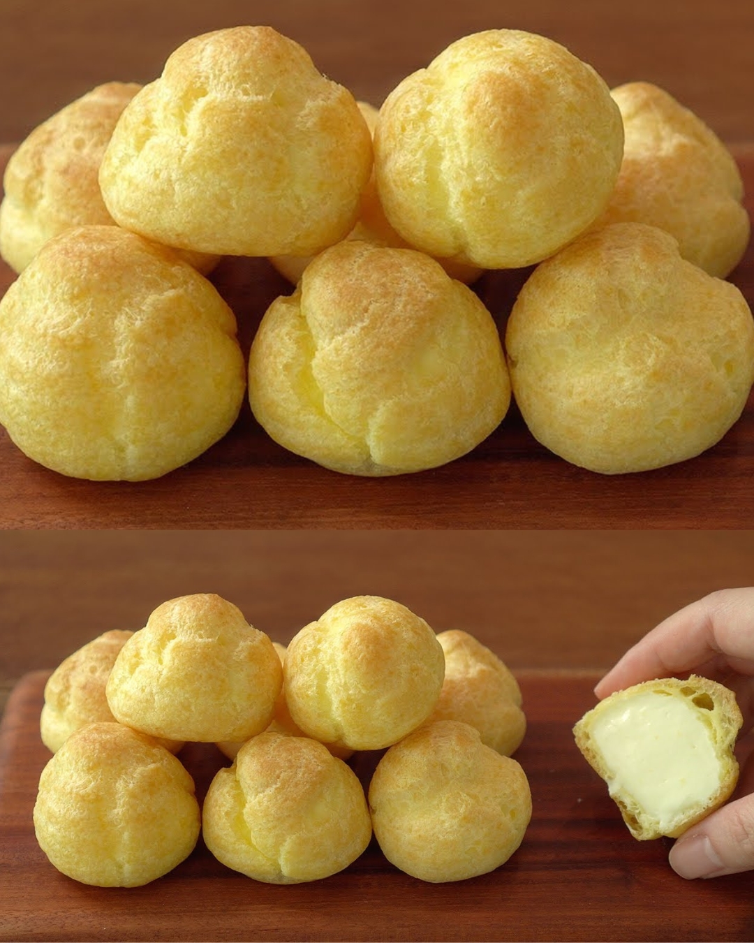Delightful Choux Pastry with Silky Custard and Whipped Cream