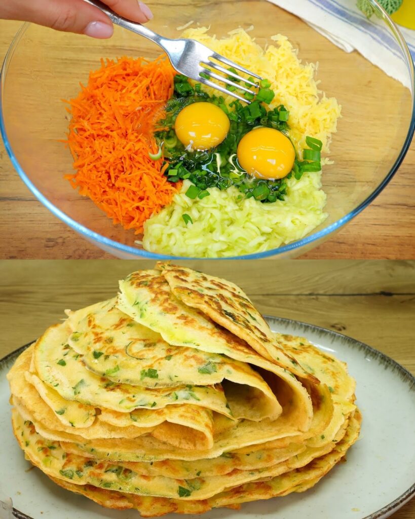 Zucchini, Potato, and Carrot Pancakes finished dish