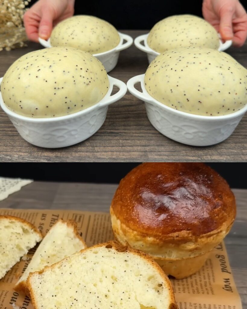 Homemade Wheat Flour Bread with Poppy Seeds finished dish