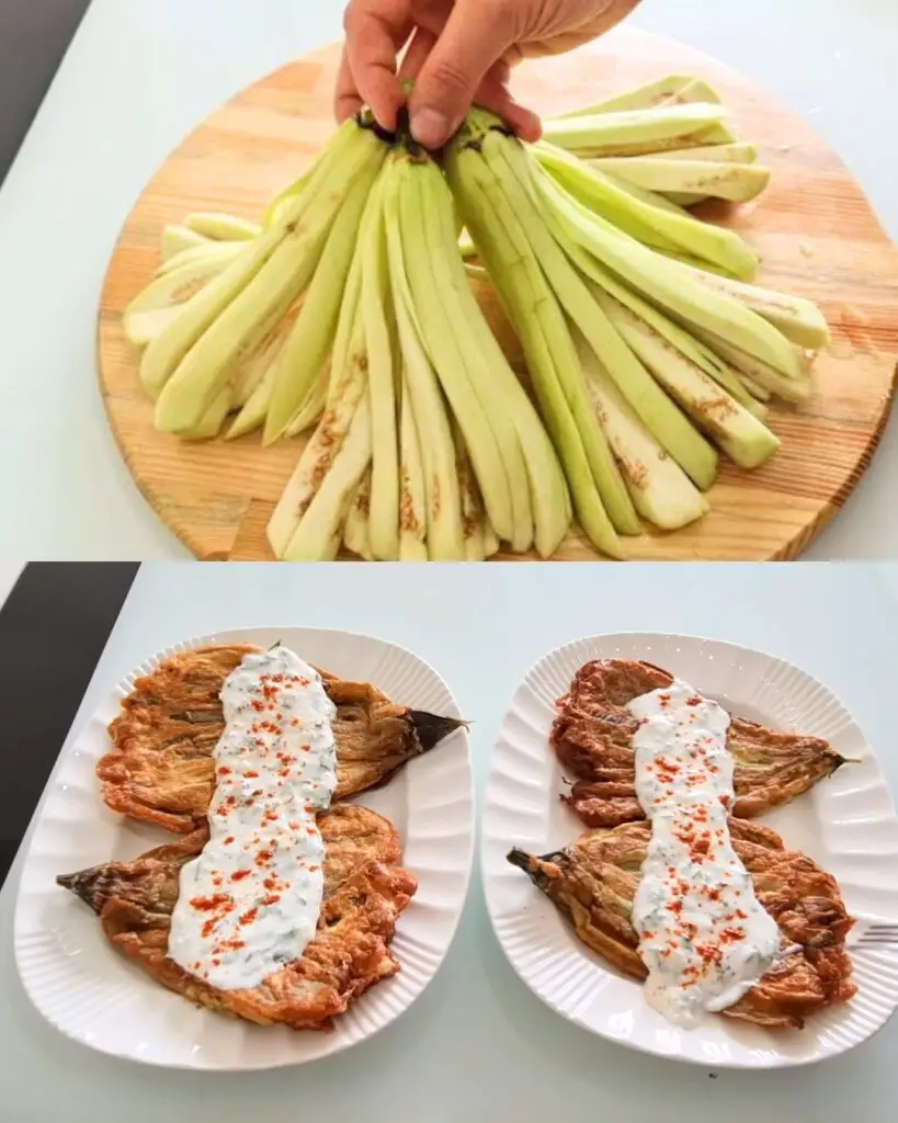 Crispy Fried Eggplant with Garlic Yogurt Sauce
