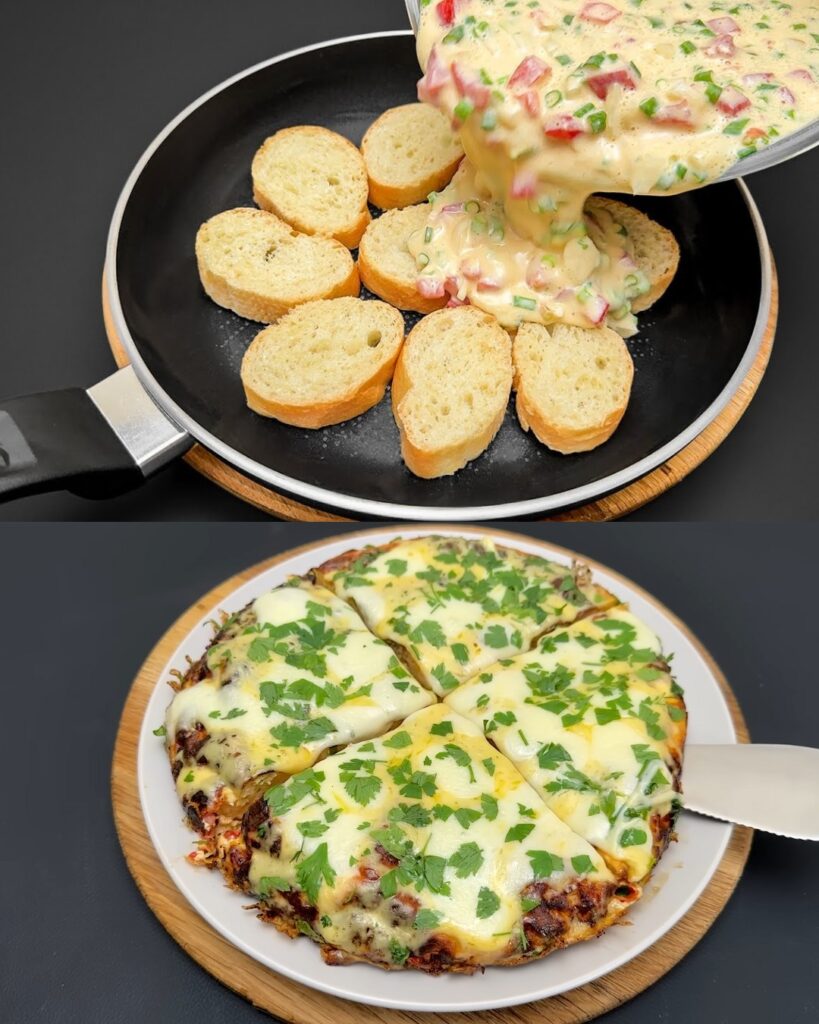 Cheesy Baguette Omelette Recipe finished dish