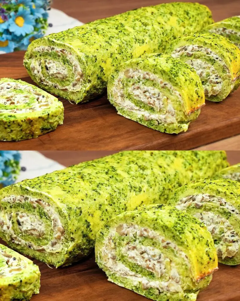Broccoli and Mushroom Ricotta Roll