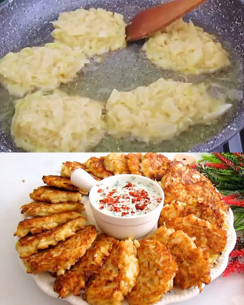 Cabbage Fritters with Yogurt-Dill Sauce
