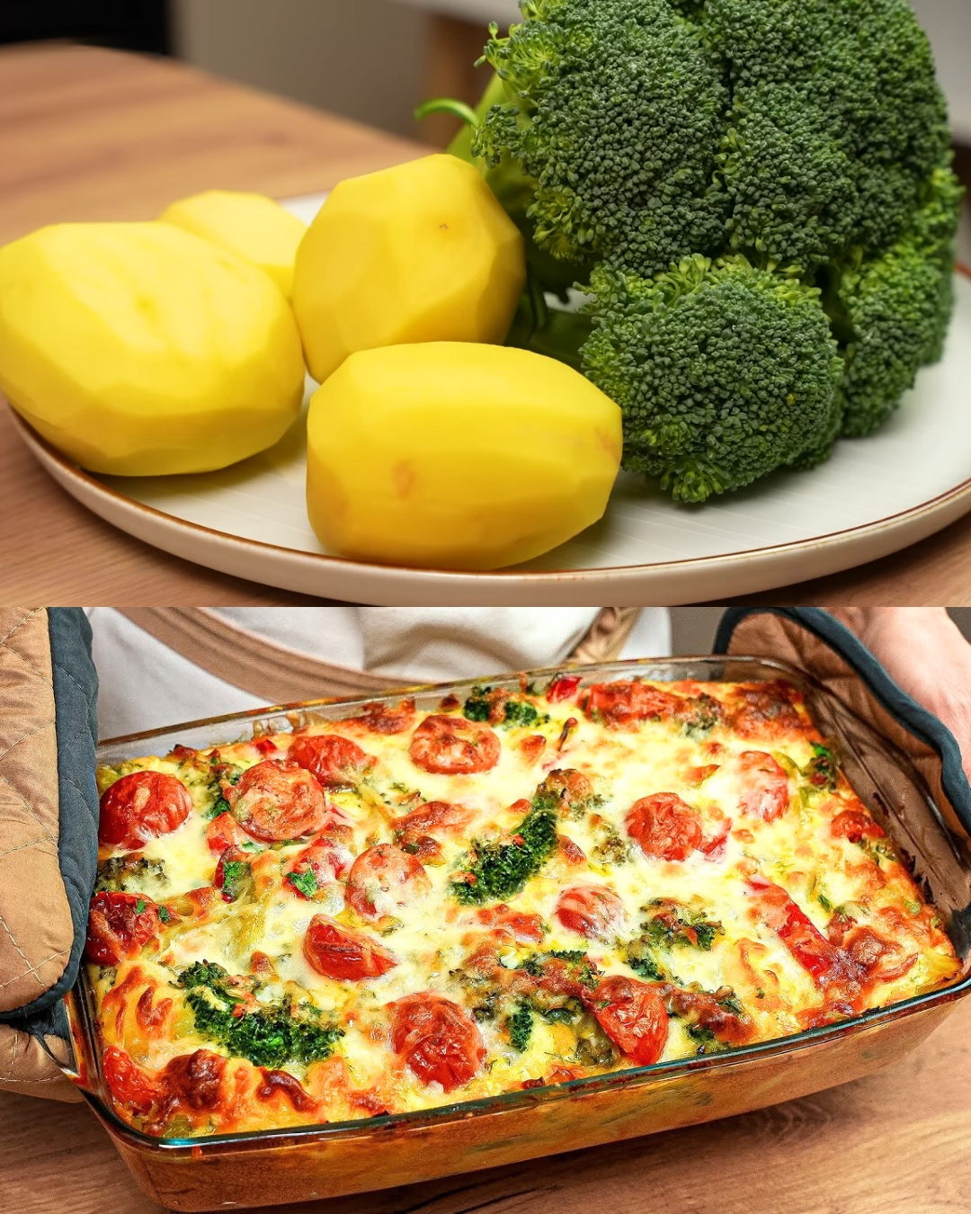 Vegetable and Cheese Casserole with Garlic Dill Sauce