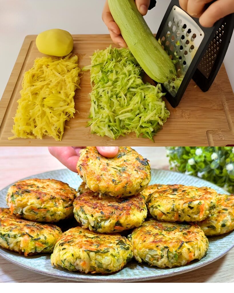Zucchini and Potato Fritter finished dish