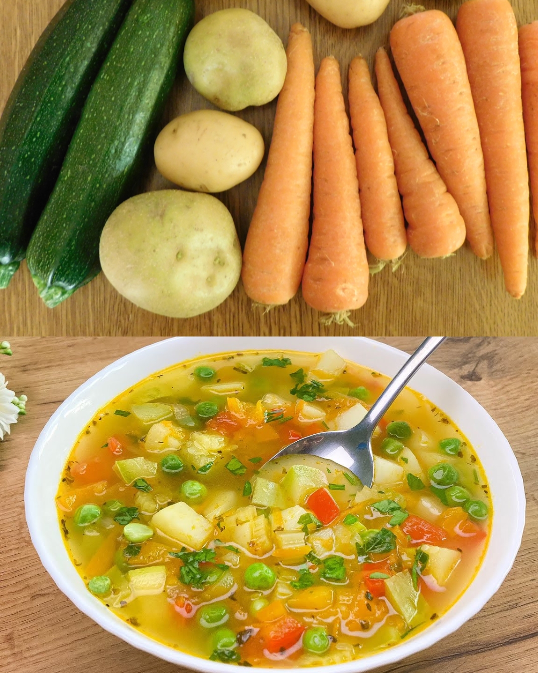 Grandmother's Vegetable Soup Recipe with Parmesan Croutons