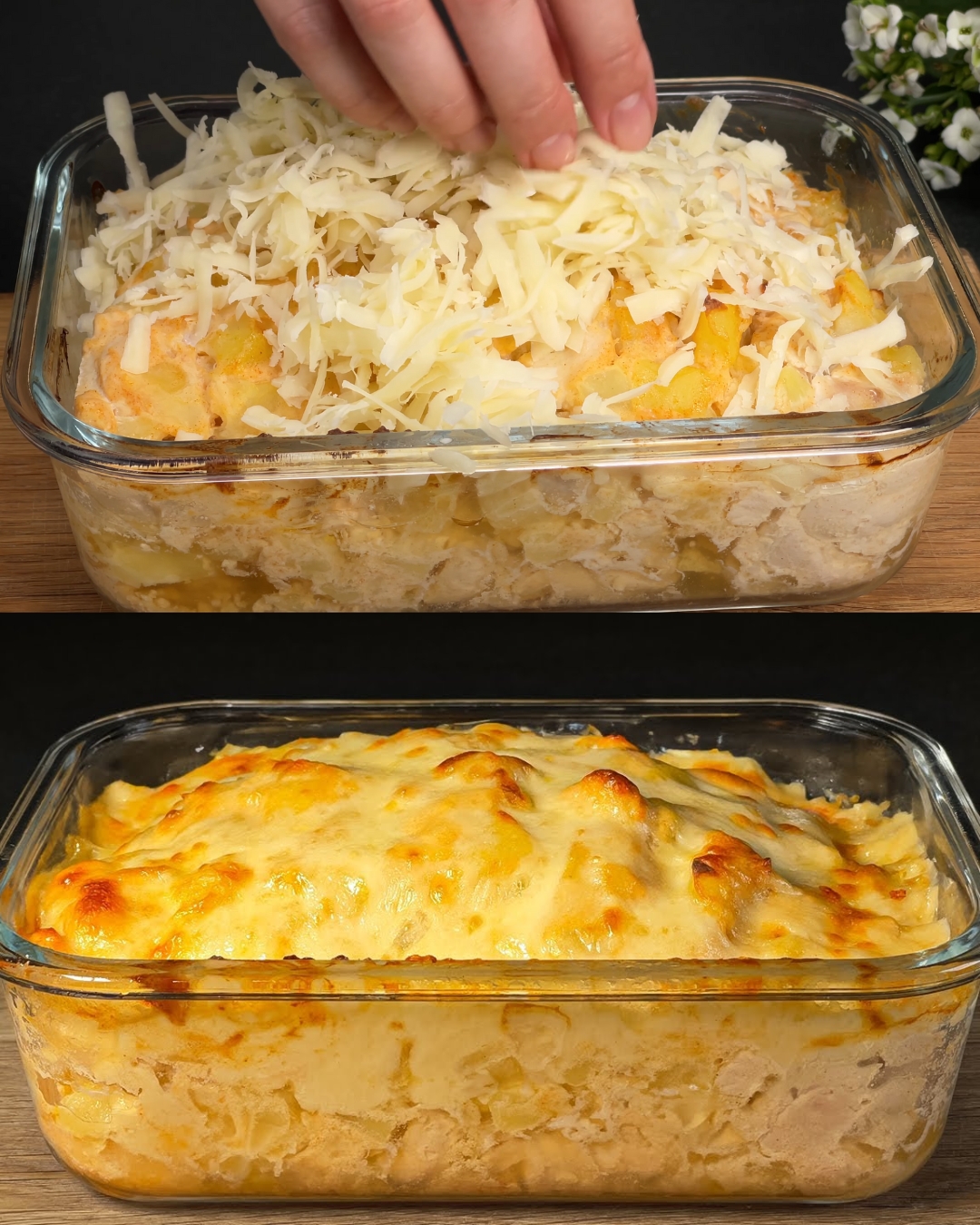 Chicken and Potato Bake with Mozzarella
