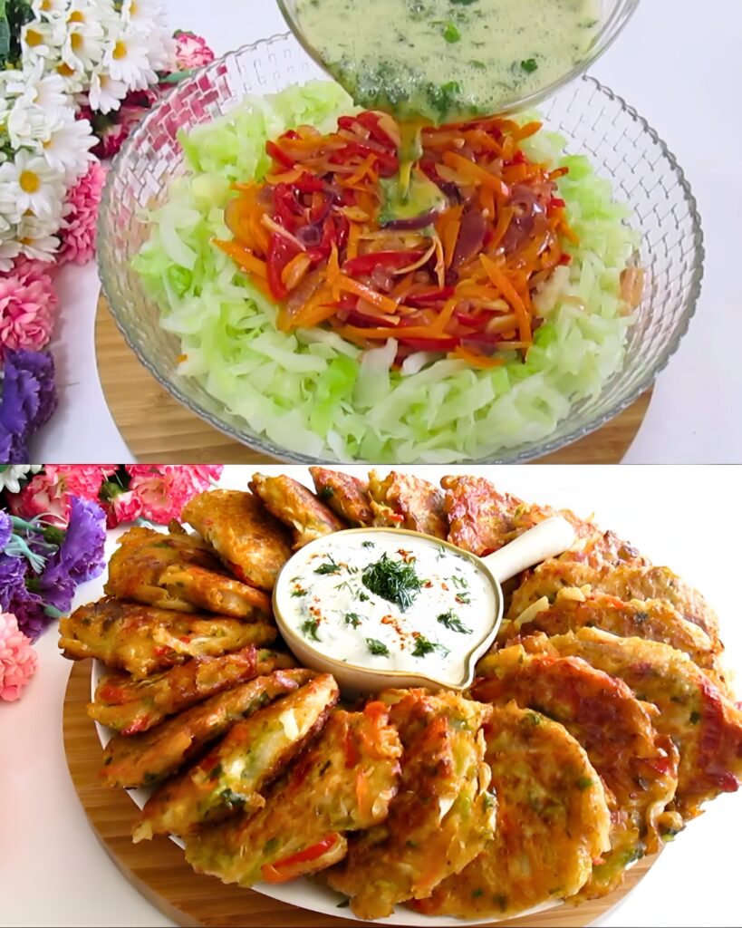 Cabbage and Vegetable Fritters Recipe finished dish