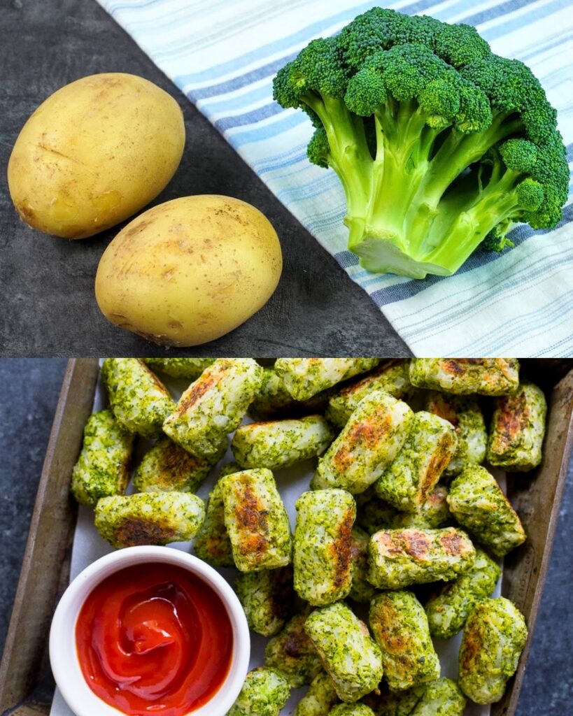 Broccoli and Potato Tater Tots Recipe finished dish
