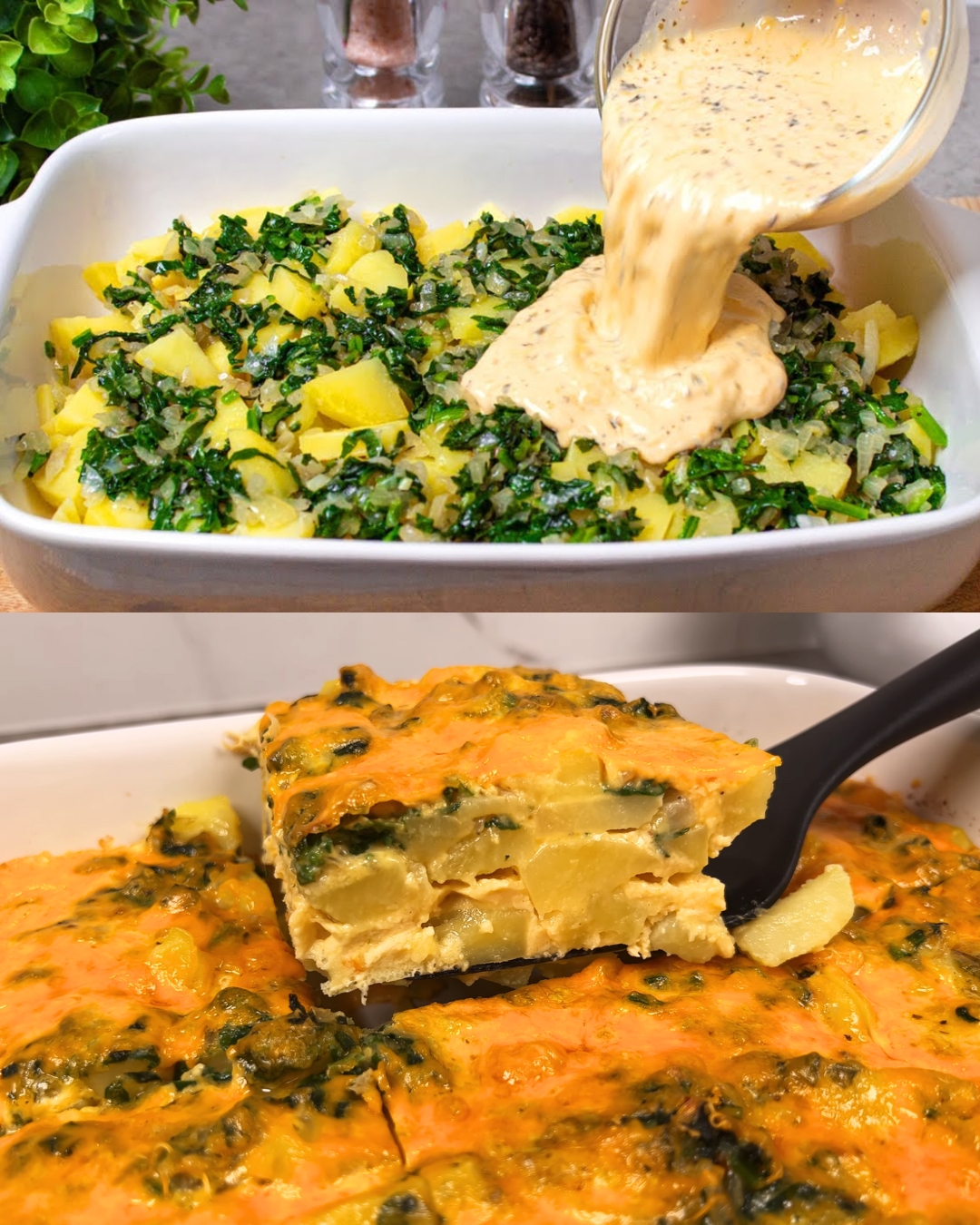 Creamy Potato and Spinach Bake