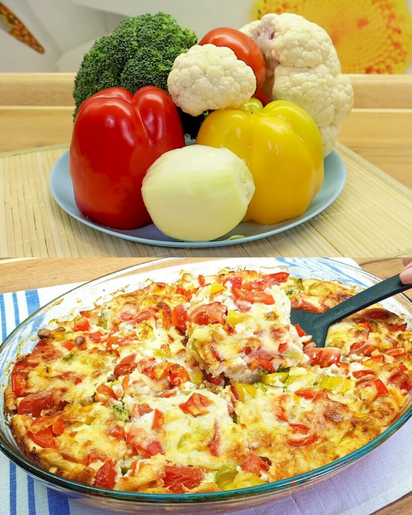 Cheesy Broccoli and Cauliflower Bake