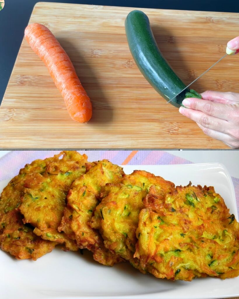 Zucchini and Carrot Fritters finished dish