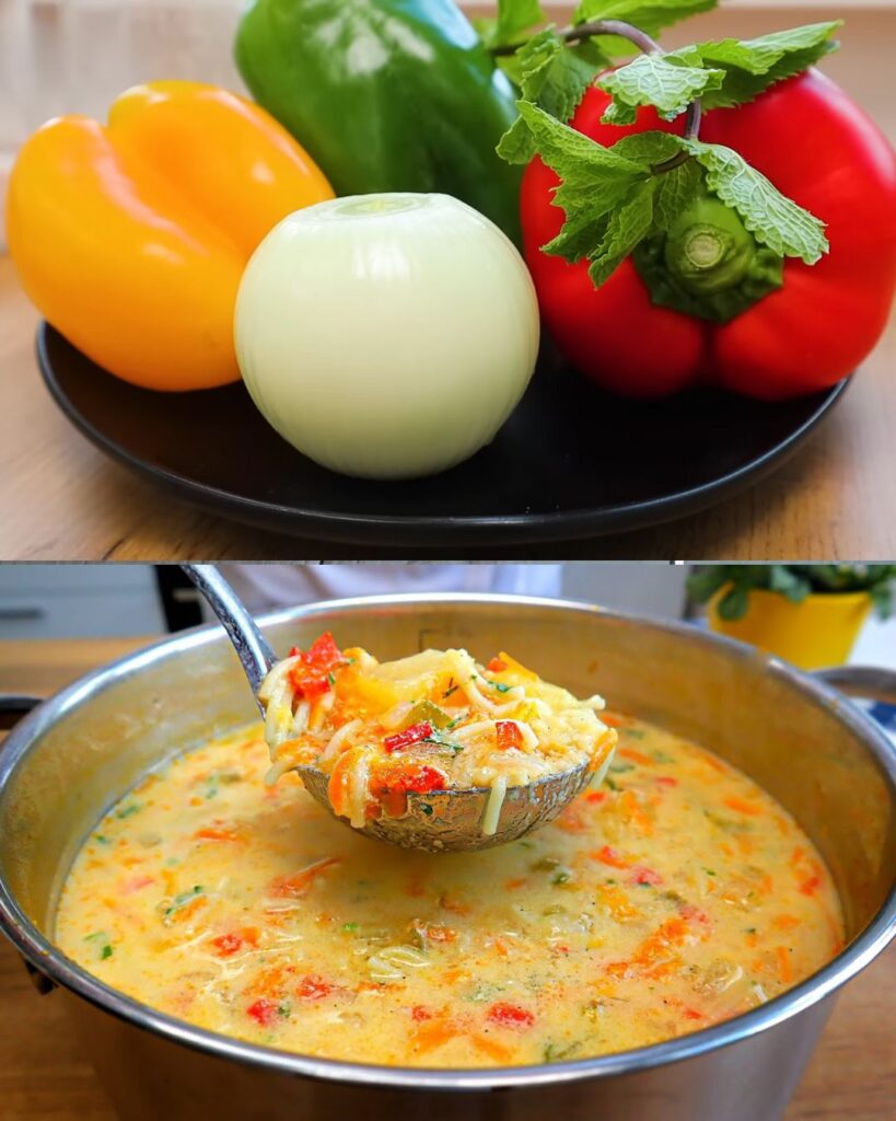 Hearty Vegetable Soup with Parmesan Toasts finished dish