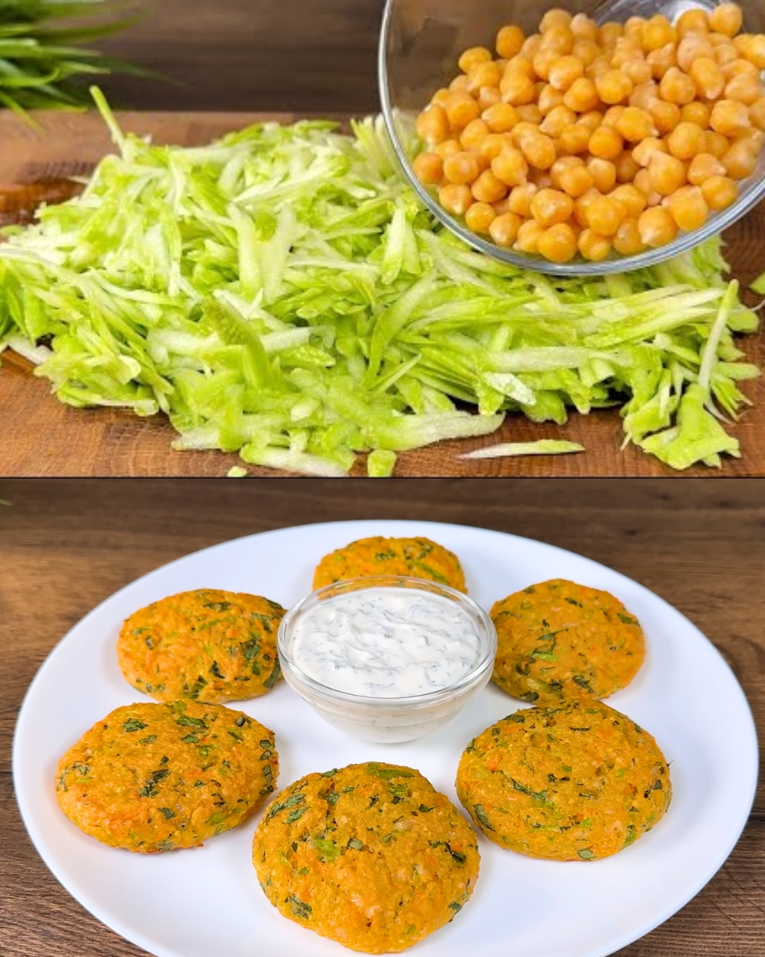 Baked Chickpea and Vegetable Fritters with Yogurt Dill Sauce